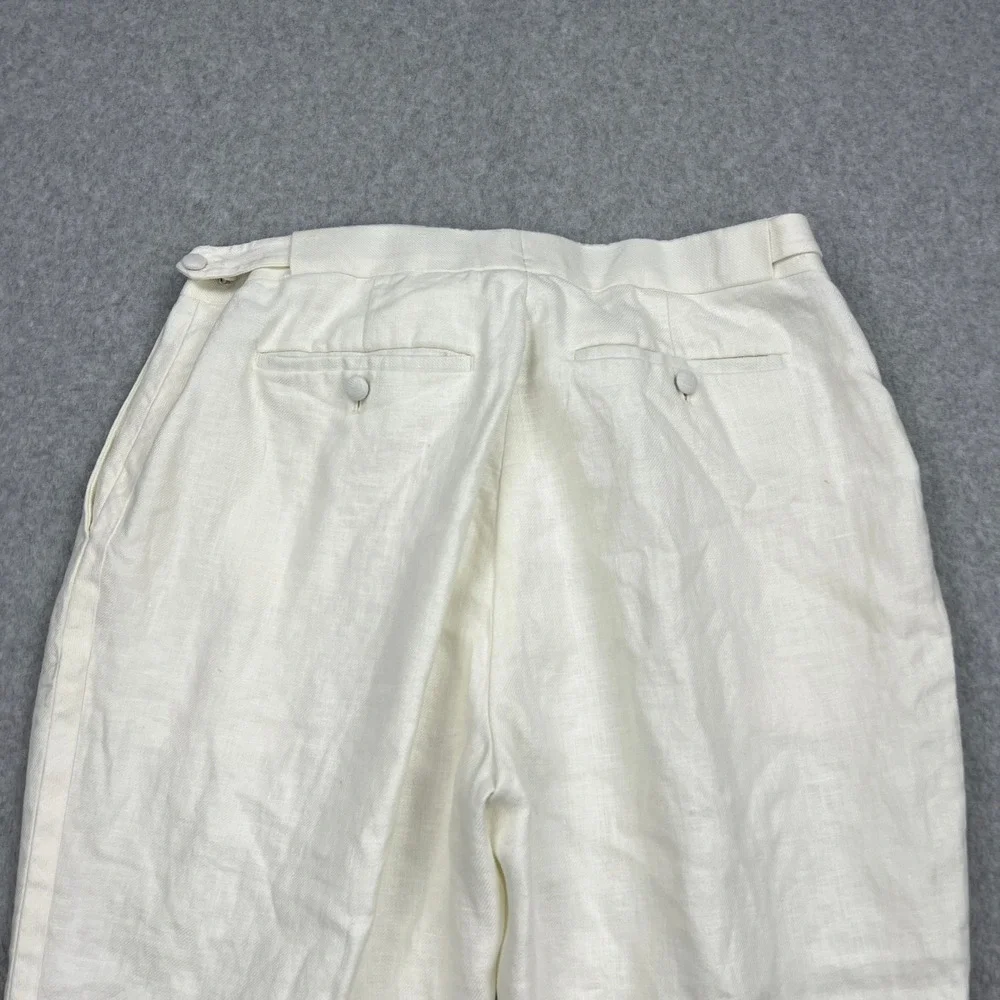 Banana Republic Pants Mens 36x34 (34x29) White Tailored 100% Linen Dress Trouser